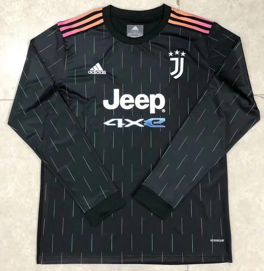 2021/22 Juventus Long Sleeve Away Kit Soccer Jersey